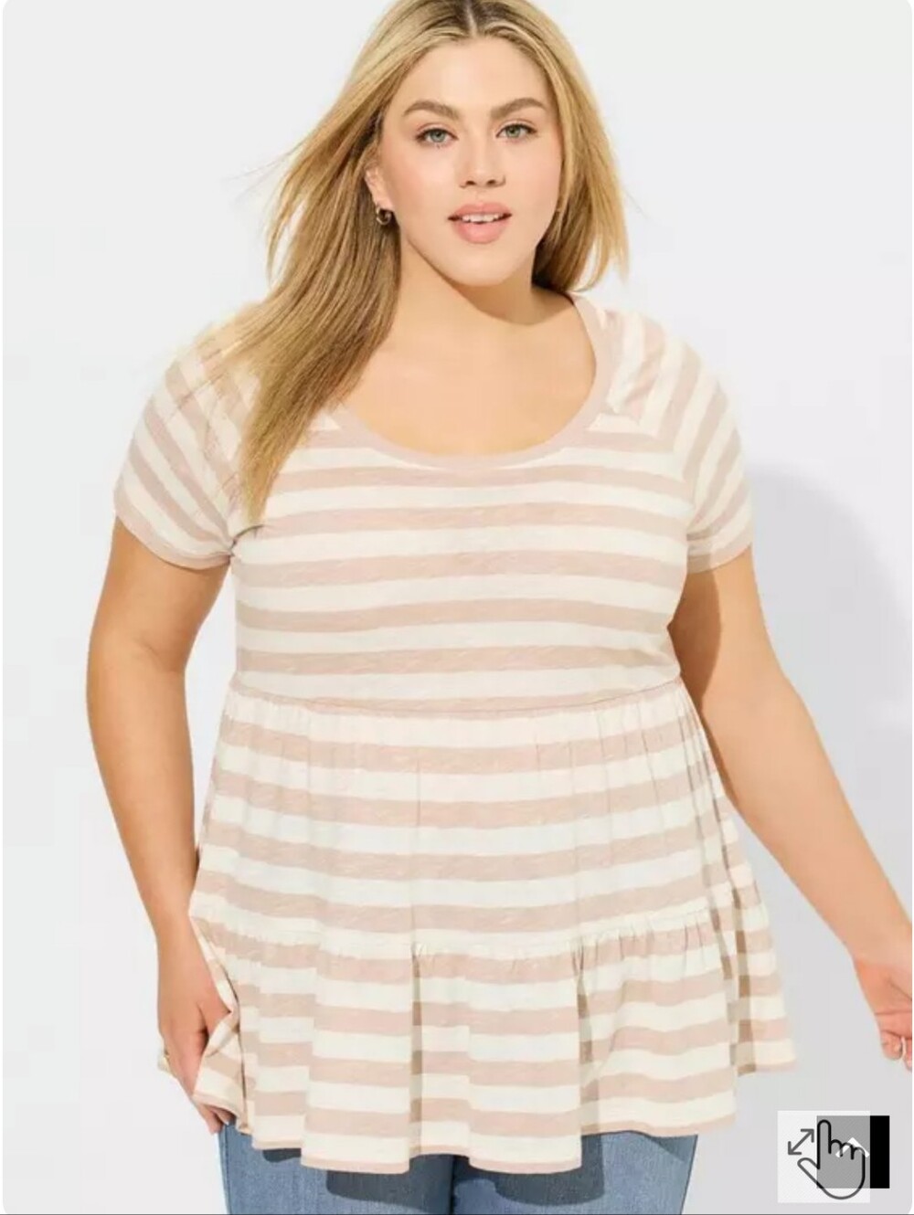 Torrid Babydoll Slub Scoop Neck Tiered Top